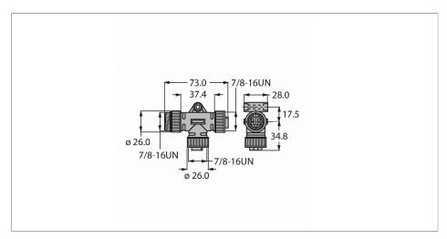 TURCK RSM-2RKM50 T-Splitter Without Cable